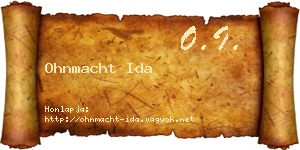 Ohnmacht Ida névjegykártya